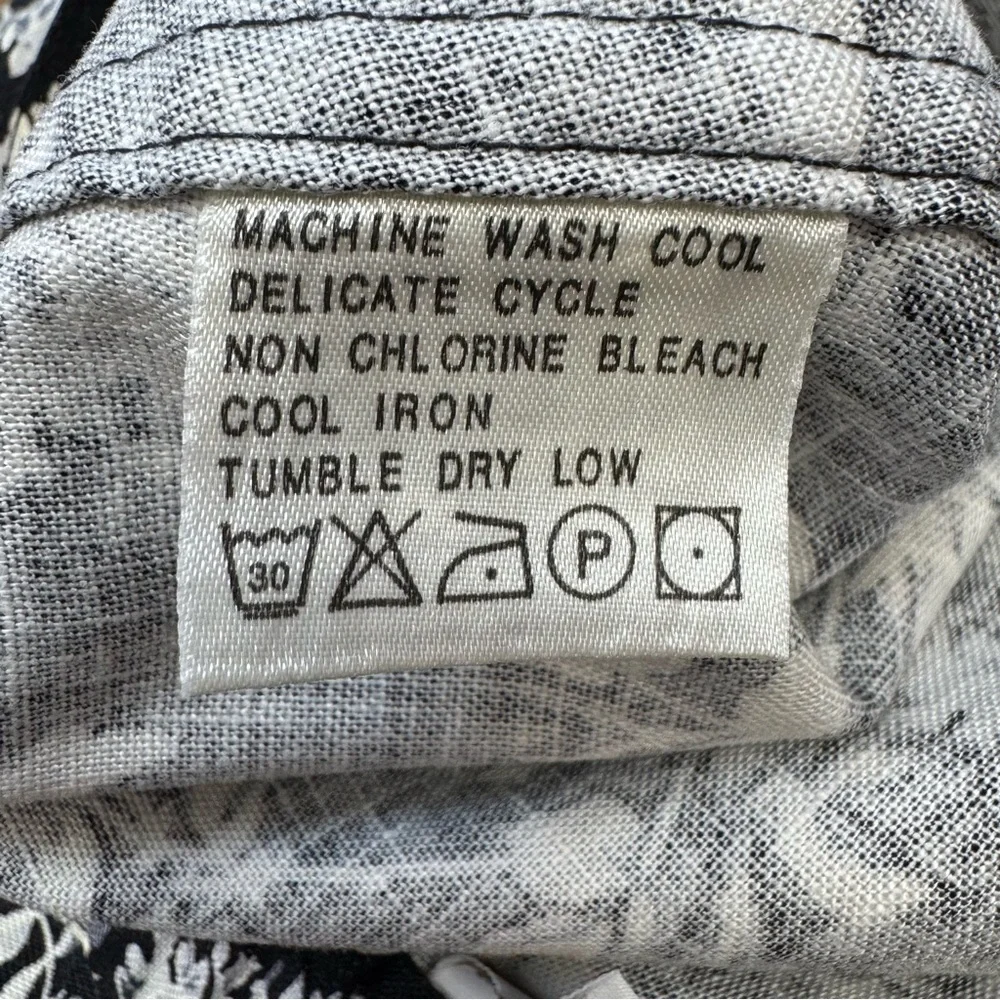 Liz Claiborne Lizwear Floral A-Line Midi‎ Skirt Women Size 8 Linen Blend